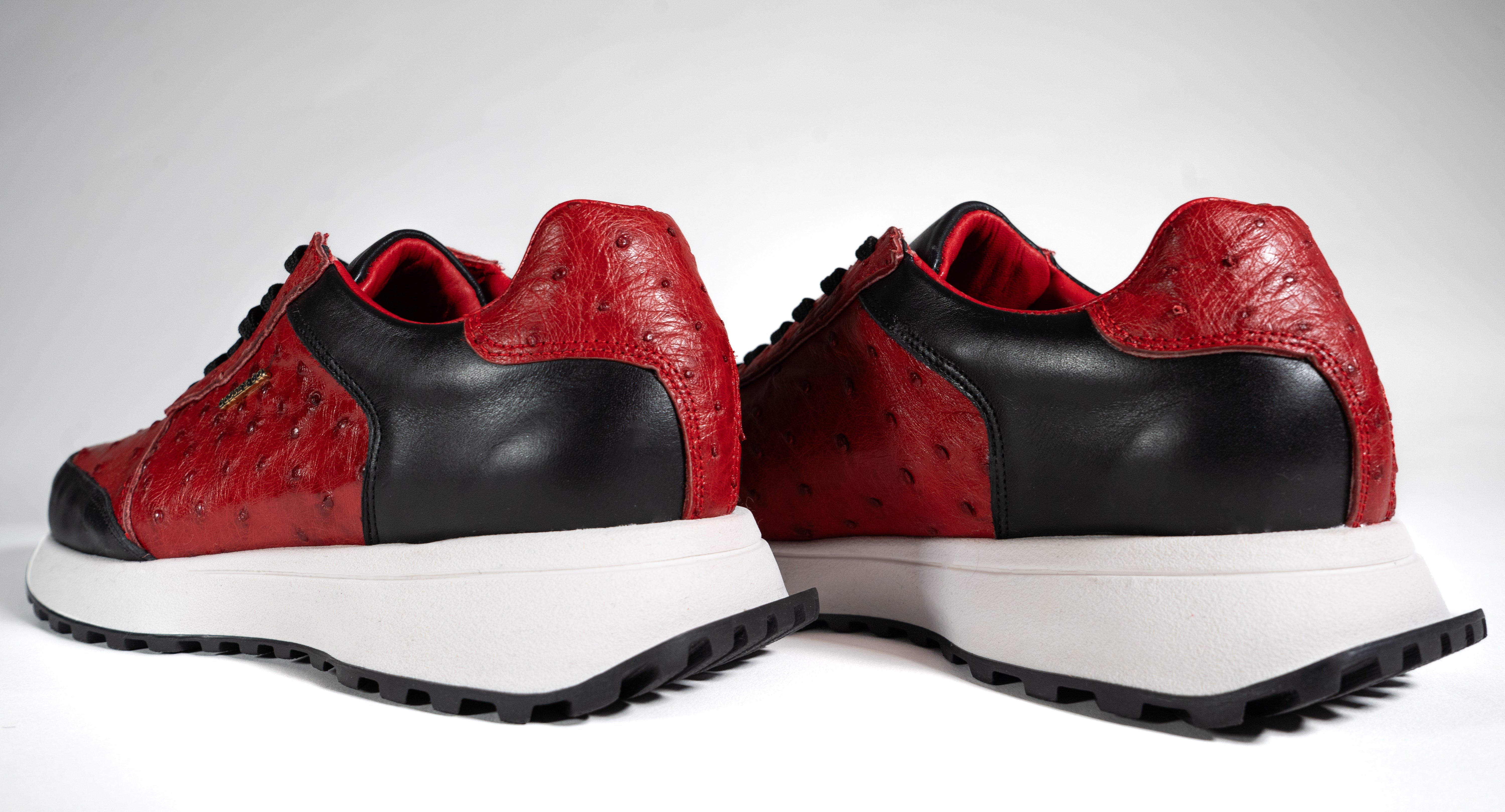 GOOSE ICONS – Founder in Leather & Red Ostrich (🔒 Preorder to unlock)