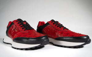 GOOSE ICONS – Founder in Leather & Red Ostrich (🔒 Preorder to unlock)