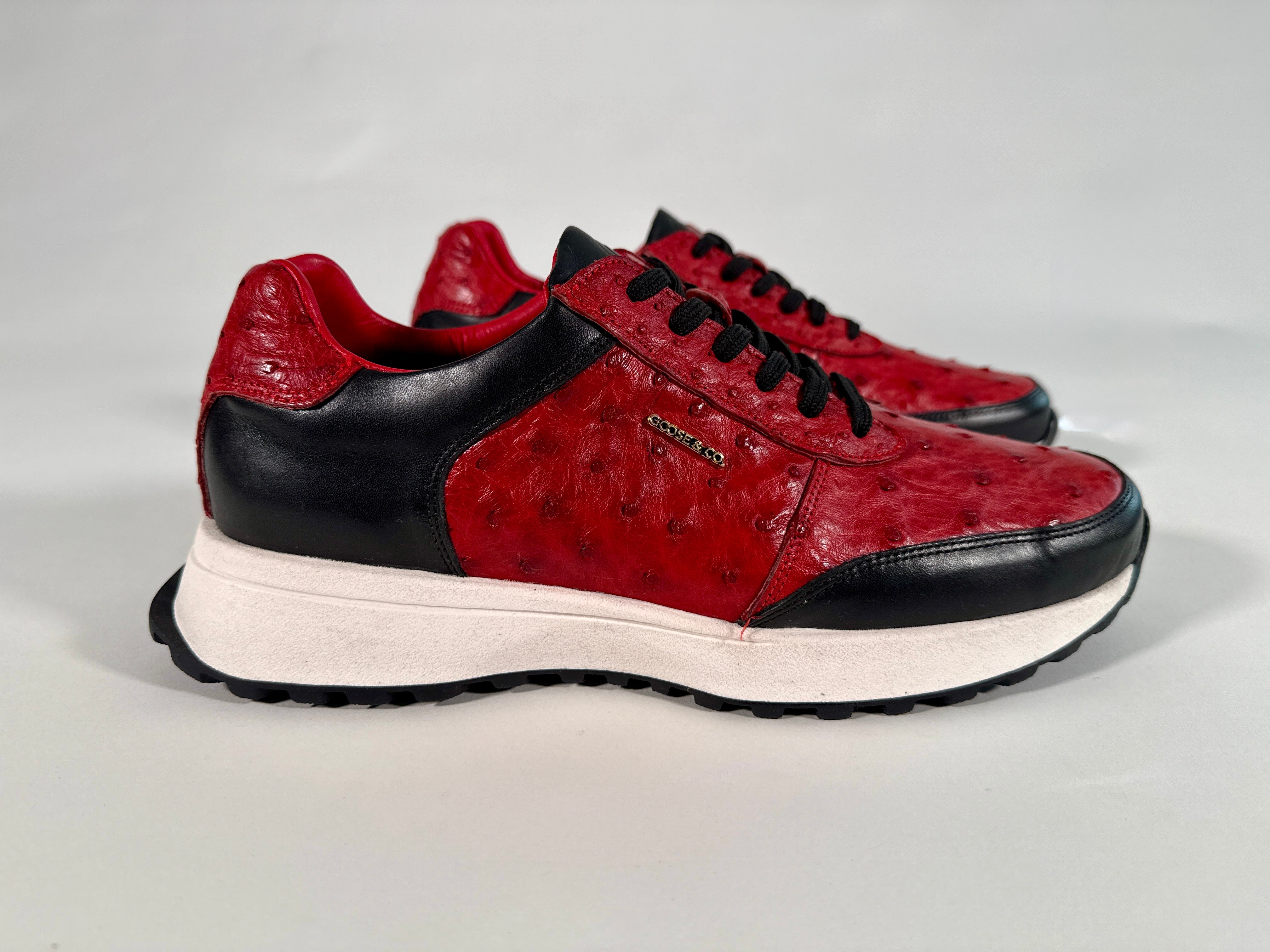 GOOSE ICONS – Founder in Leather & Red Ostrich